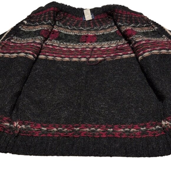 Vintage Woolrich Sweater Womens Large Wool Mohair Floral Fair Isle Button Up - Picture 6 of 10